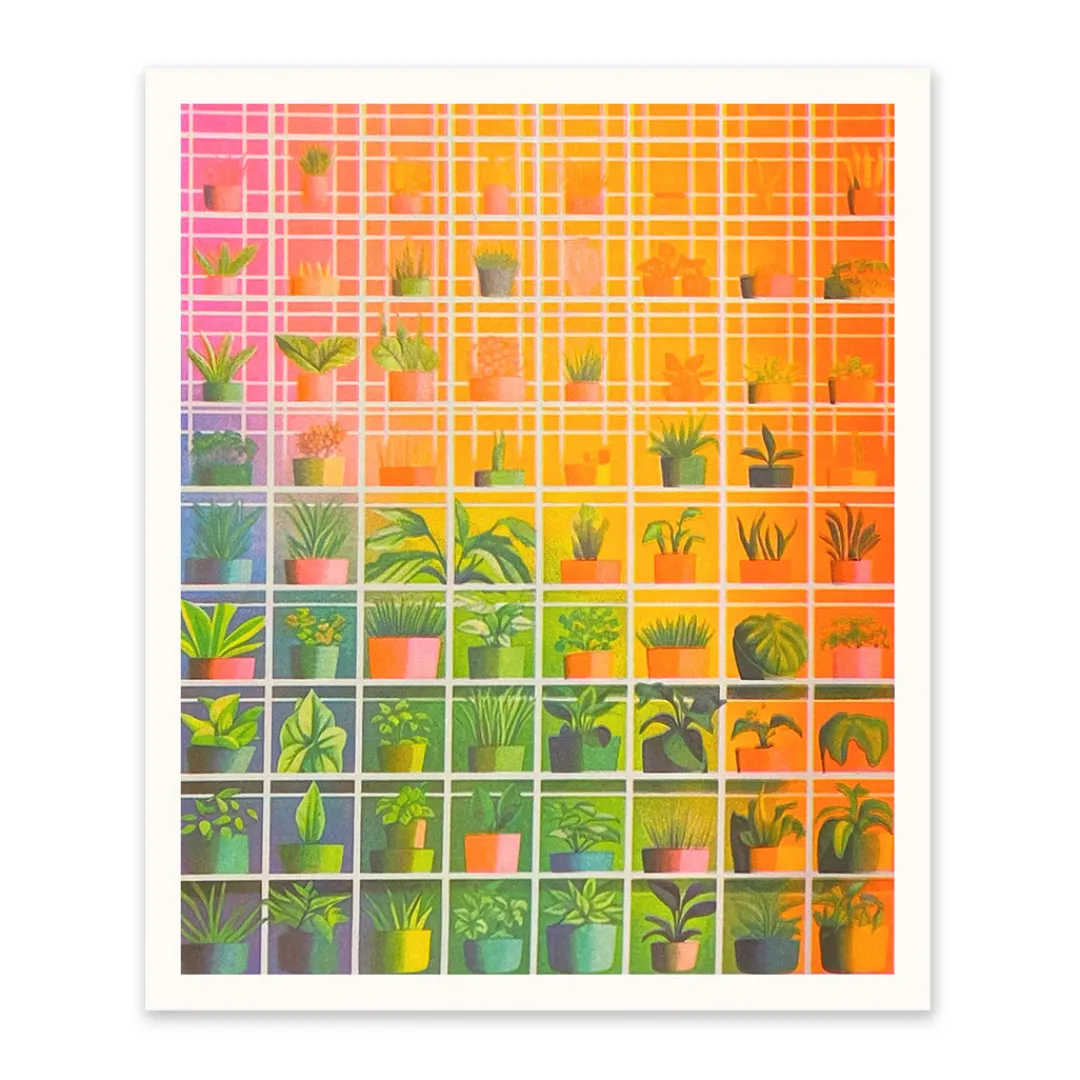 Ohh Deer Prints*Abstract Glasshouse Riso Print (12x10)