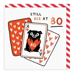 Gemma Correll Birthday Cards*Ace At 80 Square Birthday Card | | Ohh Deer