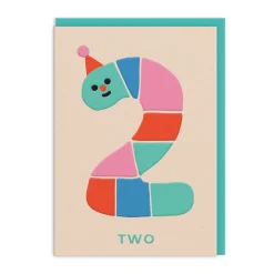 Suzy Ultman Birthday Cards*Age 2 Rainbow Worm Birthday Card
