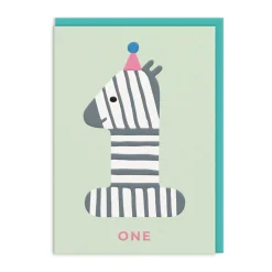 Suzy Ultman Birthday Cards*Age 1 Zebra Birthday Card