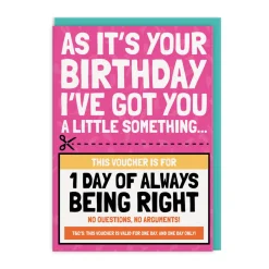 AbiGoLucky Birthday Cards*Always Right Voucher Birthday Card 🎂💌🎉 | Ohh Deer