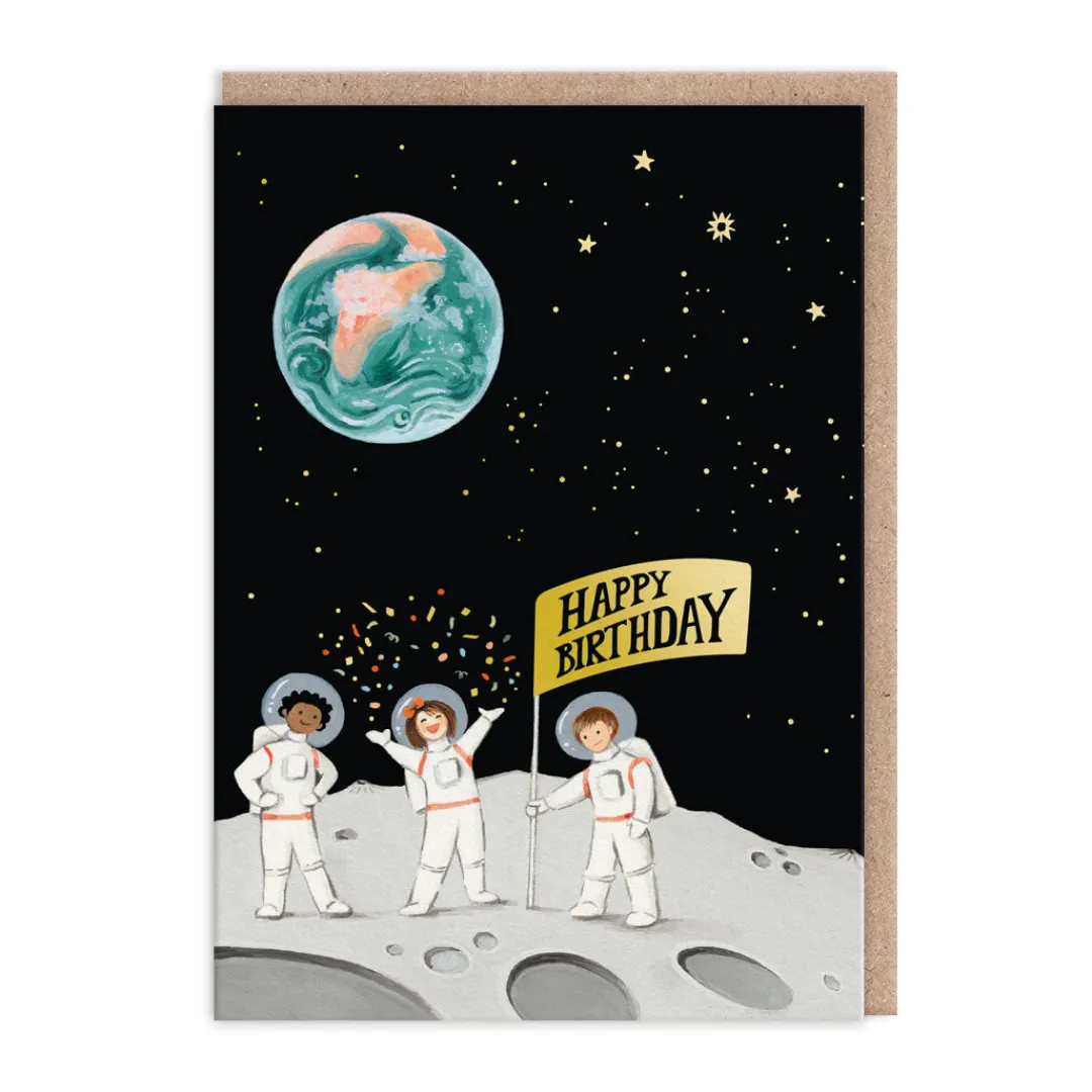 Joo Joo Paper Birthday Cards*Astronauts Birthday Card