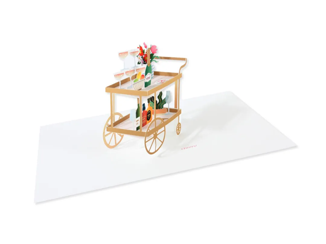 UWP Luxe Pop Up & 3d Cards*Bar Cart 3D Pop Up Greeting Card | Ohh Deer