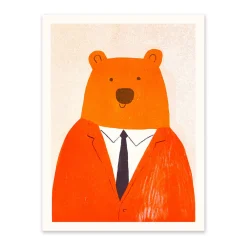 Ohh Deer Prints*Bear in Suit Riso Print (8x6)