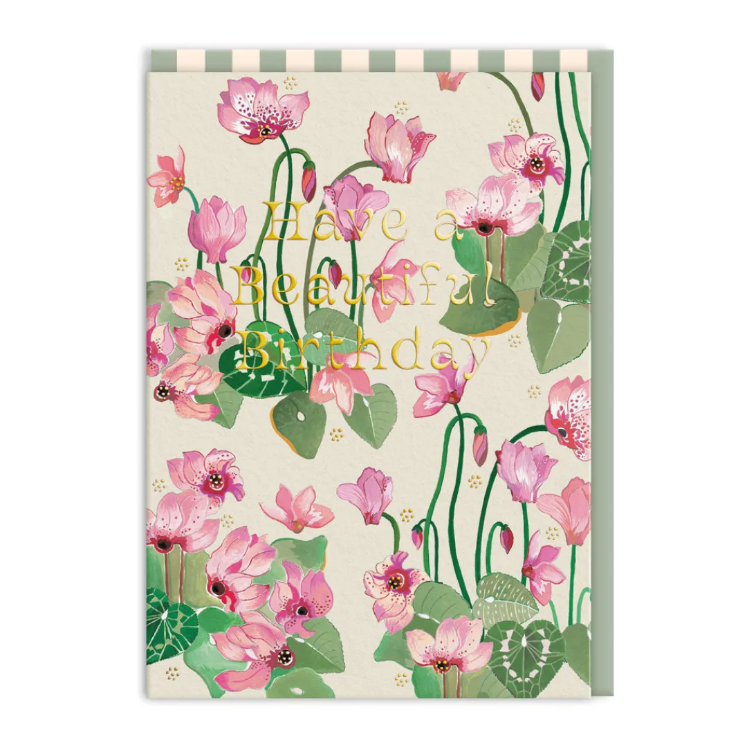 Cath Kidston Birthday Cards*Beautiful Birthday Cyclamen Card