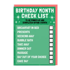 AbiGoLucky Birthday Cards*Birthday Month Checklist Birthday Card ✅ | Ohh Deer