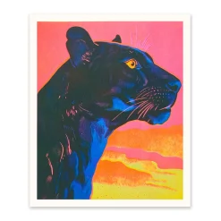 Ohh Deer Prints*Black Panther Riso Print (12x10)