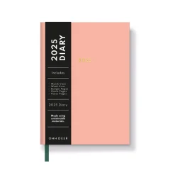 Ohh Deer 2025 Diaries|Stationery Gifts*Blossom Pink 2025 A6 Diary - Elegant Daily Diary with Goals Pages