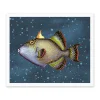 Ohh Deer Prints*Blue Triggerfish Riso Print (12x10)