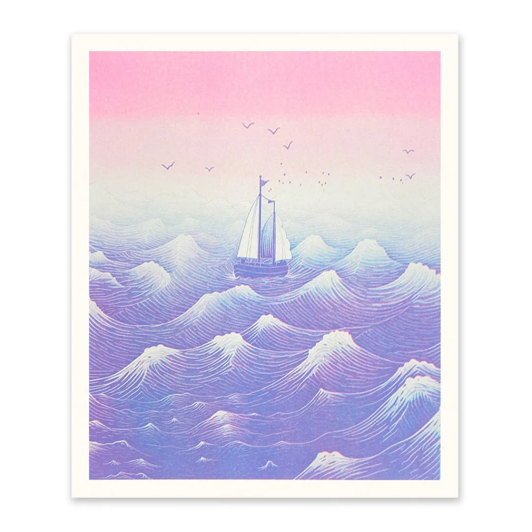 Ohh Deer Prints*Boats at Sea Riso Print (12x10)