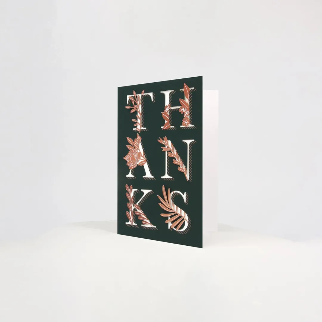 UWP Luxe Pop Up & 3d Cards*Botanical Thanks 3D Pop Up Greeting Card | Ohh Deer