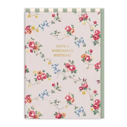 Cath Kidston Birthday Cards*Bows And Roses Wonderful Birthday Card