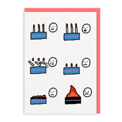 Constant Bagel Therapy Birthday Cards*Cake Fire Greeting Card