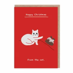 Ken The Cat Christmas Cards*Cat Pudding Christmas Card - | Ohh Deer