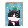 Angela Rozelaar Christmas Cards*Christmas Elf Hat Cat Christmas Card | Ohh Deer