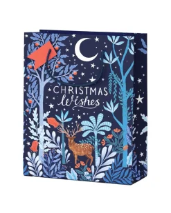 Papio Press Gift Bags*Christmas Wishes Deer In Wood Large Gift Bag | Ohh Deer