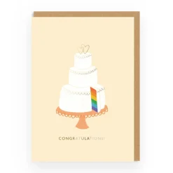 Ohh Deer Congratulations|Wedding*Congratulations Rainbow Wedding Cake Greeting Card