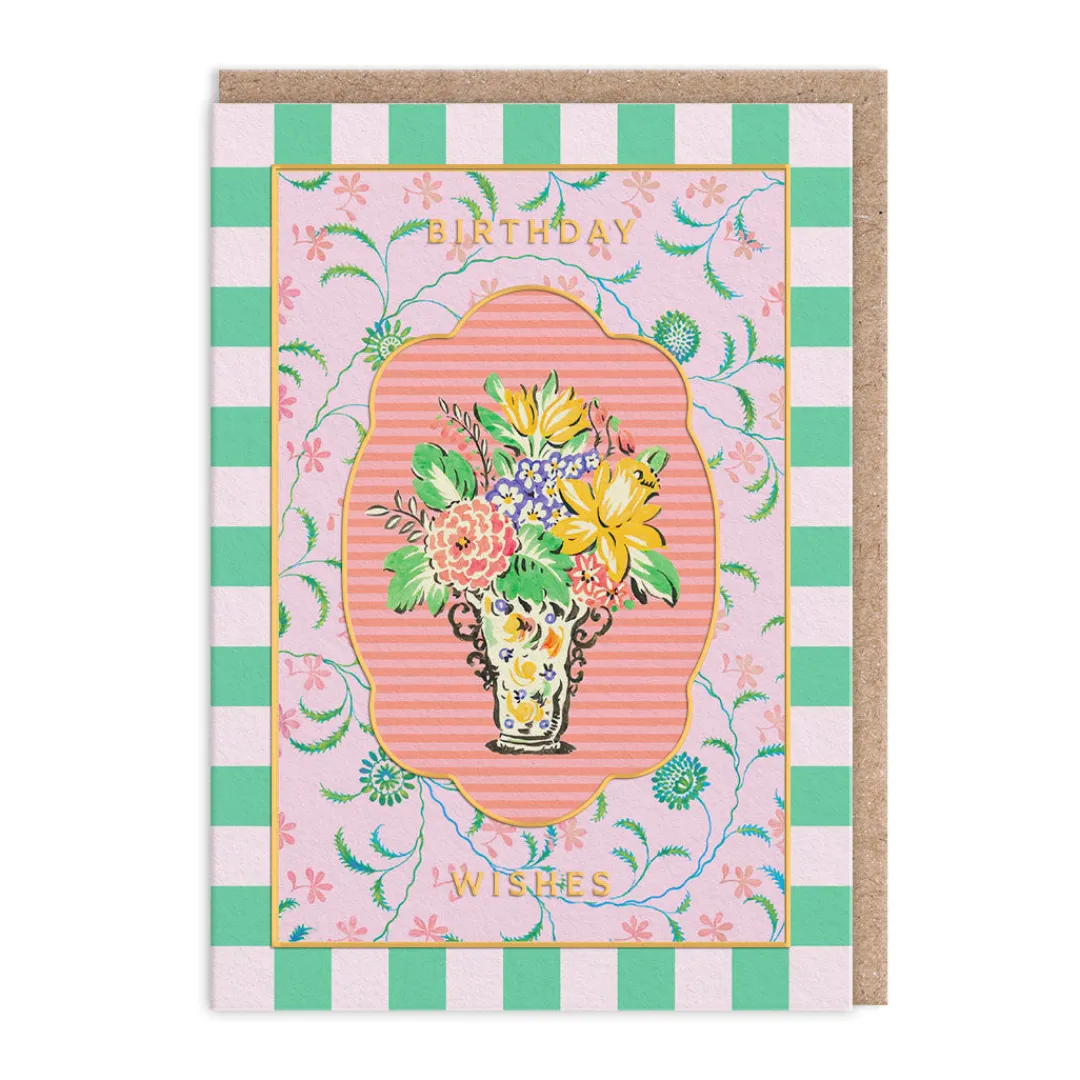 Vu0026A Birthday Cards*Cottagecore Large Vase Birthday Card