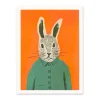 Ohh Deer Prints*Cute Neon Rabbit Riso Print (8x6)