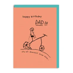 Ohh Deer Birthday Cards*Dad It's All Downhill From Here Birthday Card |