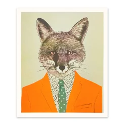 Ohh Deer Prints*Dapper Fox Riso Print (12x10)