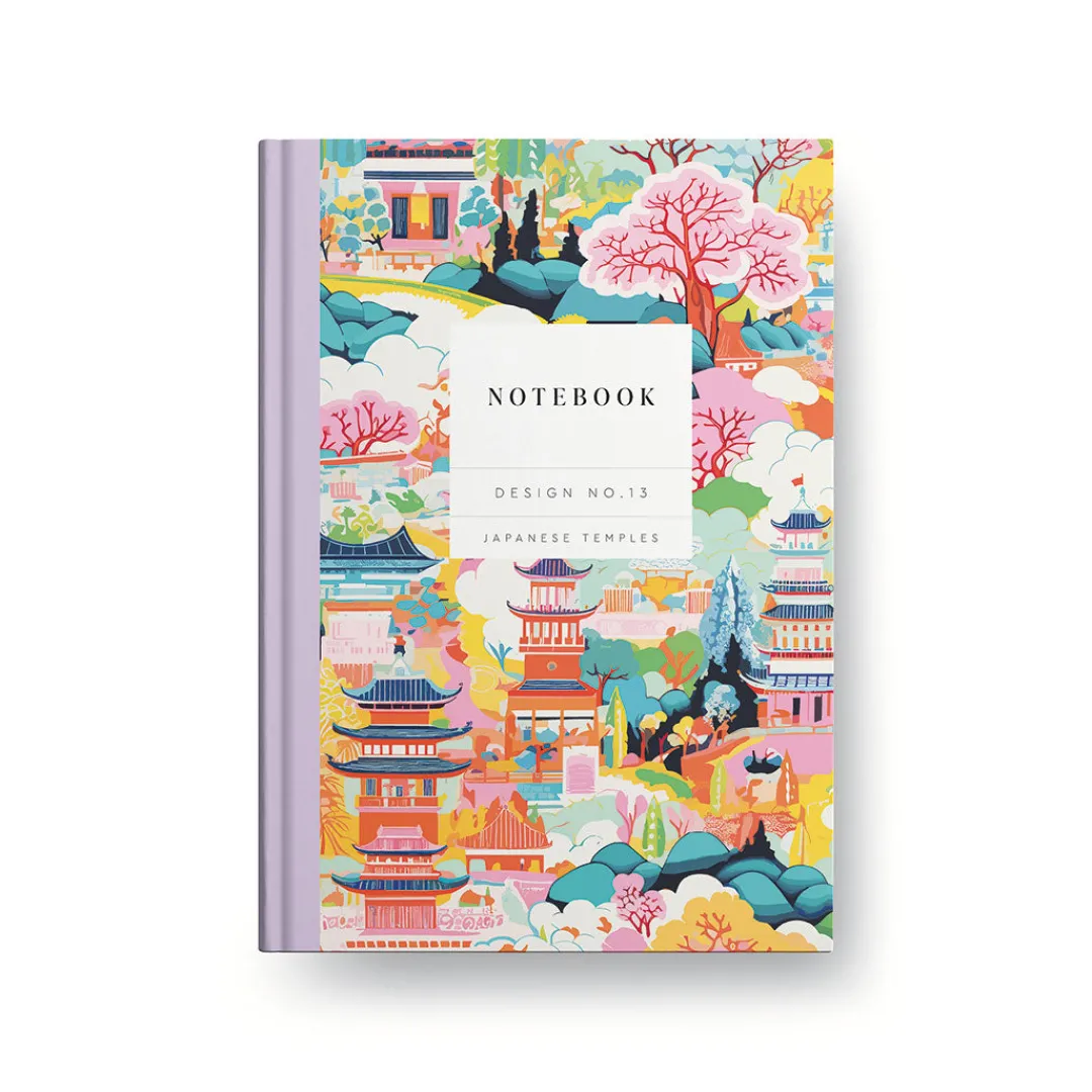 Kaleido Premium Notebooks|Stationery Gifts*Design No.13 Japanese Temples Hardback Notebook