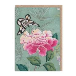 Diane Hill Birthday Cards*- Butterfly And Peony Greeting Card | Ohh Deer