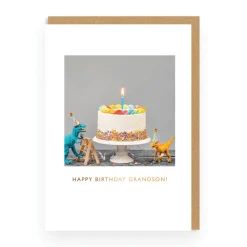Say Cheese Birthday Cards*Dinosaurs & Cake Grandson Birthday Card 🦖 | Ohh Deer