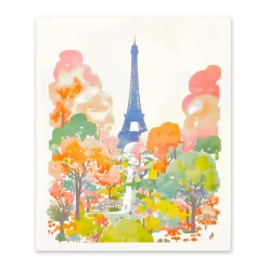 Ohh Deer Prints*Eiffel Tower 3 Riso Print (12x10)