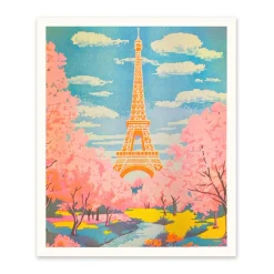 Ohh Deer Prints*Eiffel Tower Riso Print (12x10)
