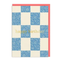 Emily Taylor Birthday Cards*- Checker Floral Happy Birthday | Ohh Deer
