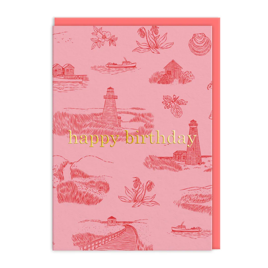 Emily Taylor Birthday Cards*- Lighthouses Happy Birthday Card | Ohh Deer