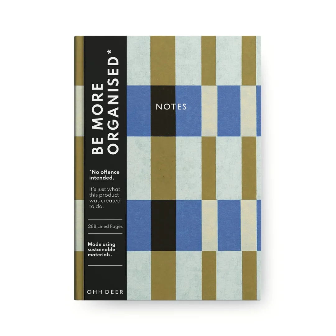 Evelina Kroon Premium Notebooks|Stationery Gifts*Evelina Blue & Green Stripes Linen Notebook 📓 | Ohh Deer
