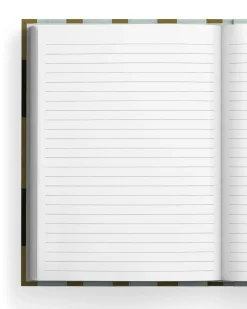 Evelina Kroon Premium Notebooks|Stationery Gifts*Evelina Blue & Green Stripes Linen Notebook 📓 | Ohh Deer