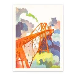 Ohh Deer Prints*Forth Bridge Riso Print (8x6)