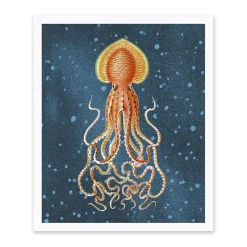 Ohh Deer Prints*Giant Squid Riso Print (12x10)