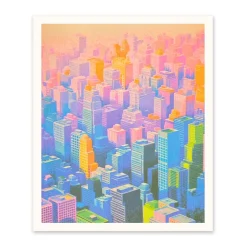 Ohh Deer Prints*Gradient Axo Skyscrapers Art Print