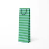 Ohh Deer Gift Bags*Green And Blue Stripe Bottle Bag