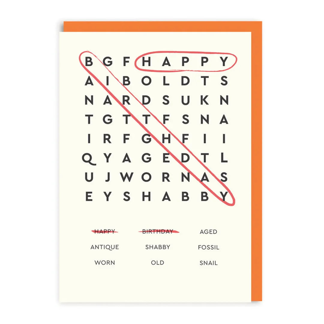 Ohh Deer Birthday Cards*Happy Birthday Word Search Card | Birthday Card |