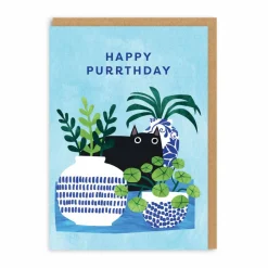 Angela Rozelaar Birthday Cards*Happy Purrthday Vases Birthday Card | Ohh Deer