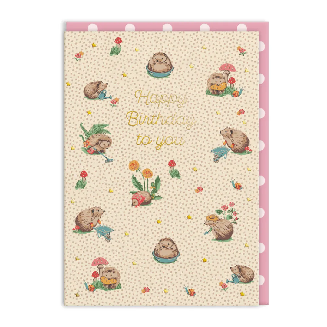 Cath Kidston Birthday Cards*Hedgehogs Birthday Card