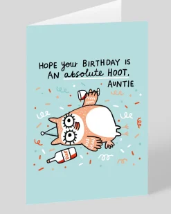 Gemma Correll Birthday|Birthday Cards*Hoot Auntie Birthday Card | Ohh Deer