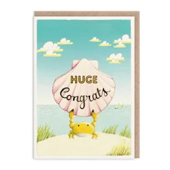 Joo Joo Paper Congratulations*Huge Congrats Crab Greeting Card