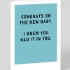 Ohh Deer Congratulations|New Arrival*I Knew You Had It In You New Baby Card |