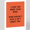 Kerry Norman Valentine's Day|Birthday*I Love You More Than Wine Greeting Card | Ohh Deer