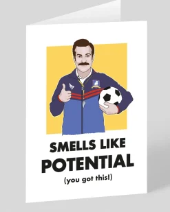 The Red Swan Congratulations|New Job*I Smell Potential Ted Lasso Good Luck Card | Ohh Deer