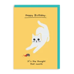 Ken The Cat Birthday Cards*It's The Thought That Counts Birthday Card | | Ohh Deer