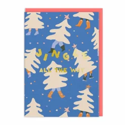 Ohh Deer Christmas Cards*Jingle All The Way Dancing Trees Christmas Card |