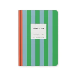 Kaleido Premium Notebooks|Stationery Gifts*Design No.37 Blue Green Stripe Hardback Notebook