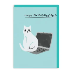 Ken The Cat Birthday Cards*Laptop Cat Birthday Card - | Ohh Deer